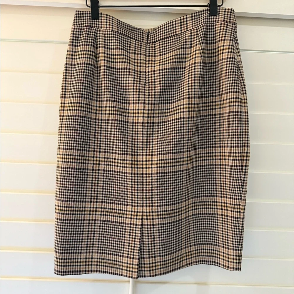 1. State Black and Cream Checkered Pencil Skirt